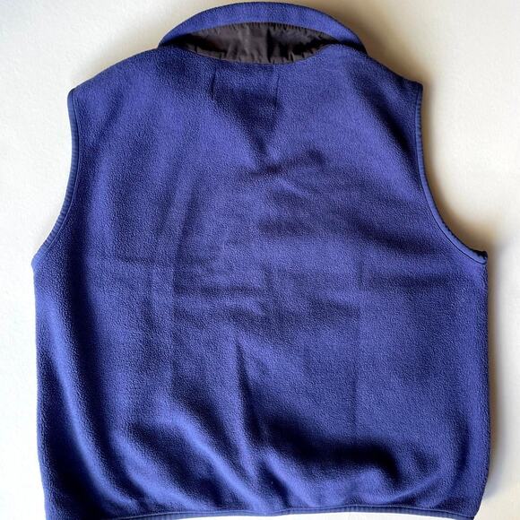 Vintage Purple Lands End Fleece Vest Retro Camping Hiking Fall Size Large - Picture 4 of 4
